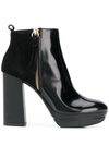 Hogan Platform Ankle Boots In Black