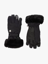 COLMAR BLACK WATERPROOF FAUX FUR SKI GLOVES,5173R9RT14499705