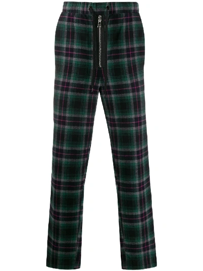Duo Checked Print Trousers In Green