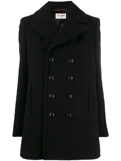 Saint Laurent Women's Black Wool Coat