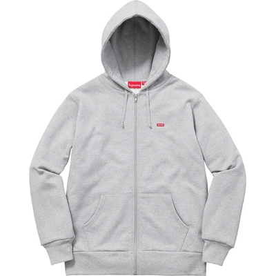 Pre-owned Supreme Small Box Thermal Zip Up Hoodie Heather Grey