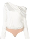 Alix Nyc Clara Bodysuit Top In White