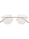 Montblanc Established Oval Frame Glasses In Gold
