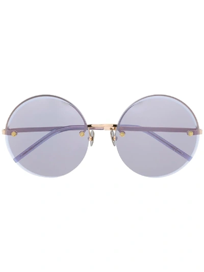 Pomellato Eyewear Rimless Round Frame Sunglasses In 紫色