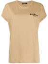 Balmain Short-sleeve Logo T-shirt In Brown