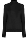 N•PEAL 007 SUPERFINE ROLL NECK SWEATER BLACK