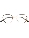 Calvin Klein Round Frame Glasses In Brown