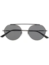 Calvin Klein Two-tone Round Frame Sunglasses In 黑色