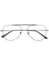 Calvin Klein Matte Finish Pilot-frame Glasses In Black