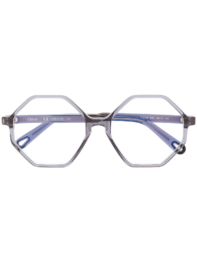 Chloé Clear Round Shape Glasses In 灰色