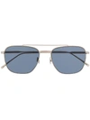 Lacoste Square Tinted Sunglasses In 金属色