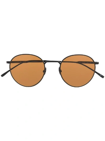 Lacoste Round Framed Sunglasses In 黑色