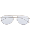 Lacoste Pilot-frame Glasses In Silver