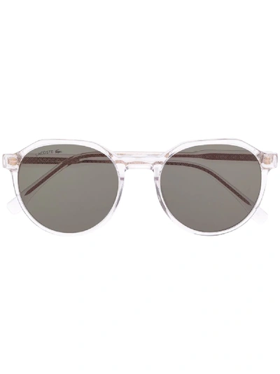 Lacoste Square Tinted Sunglasses In 白色
