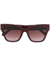 Longchamp Tortoiseshell Frame Sunglasses In 红色
