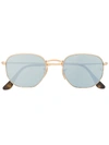 Ray Ban Rounded Frame Sunglasses In Gold