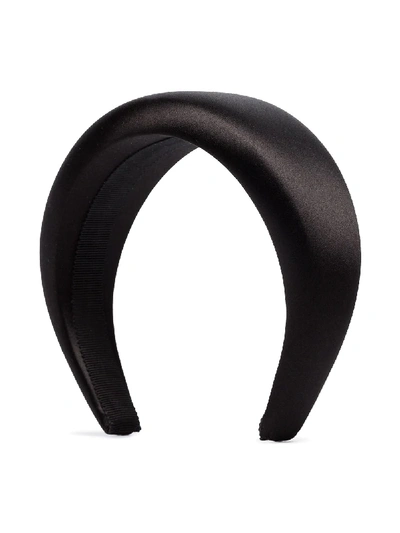 Prada Logo Patch Headband In Black
