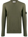 Stone Island Logo Jumper In Green