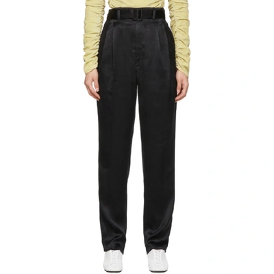 Lemaire Black Pleated Pants In 999 Black