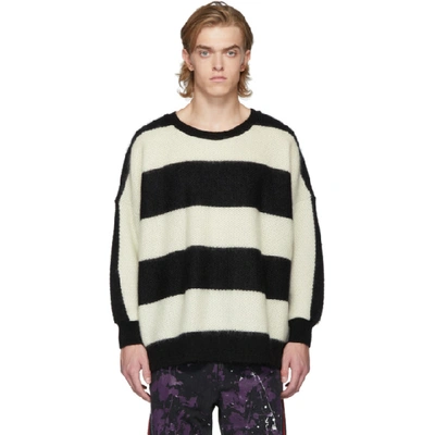 Needles White And Black Stripe Mohair Big Sweater | ModeSens