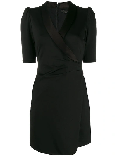 Alice And Olivia Remi Plunging V Neck Front Suit Dress In Black