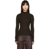 AERON AERON BROWN EDEN HIGH NECK RIBBED TURTLENECK