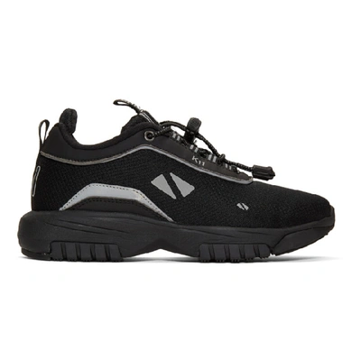 All In Black K11 Drawstring Trainers In Black/reflective