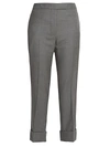 Thom Browne Women's Classic Backstrap Cropped Trousers In Grey
