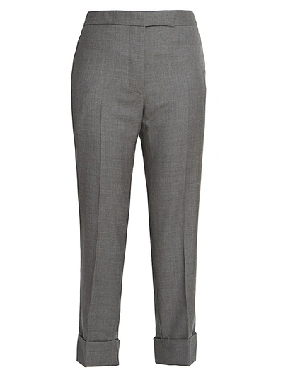 Thom Browne Women's Classic Backstrap Cropped Trousers In Grey