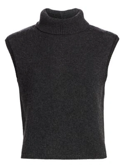 The Row Giselle Turtleneck Top In Charcoal