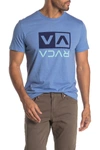 Rvca Flipped Box Logo T-shirt In Aruba Blue