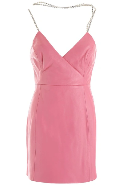 Area Crystal-embellished Strappy Mini Dress In Pink