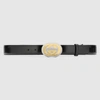 GUCCI LEATHER BELT WITH INTERLOCKING G BUCKLE