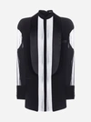 BALMAIN ABITO IN STILE BLAZER CON INSERTI IN CHIFFON