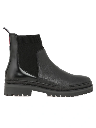 Tommy Hilfiger Leather Chelsea Boot In Black