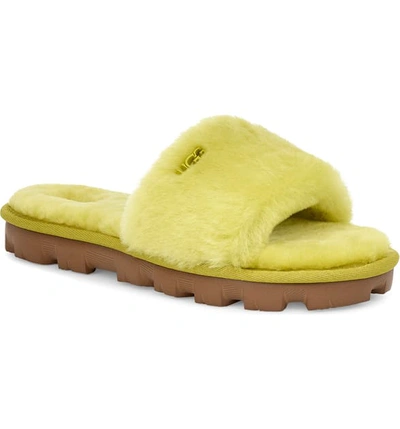Ugg Cozette Genuine Shearling Slide In Electric Lime