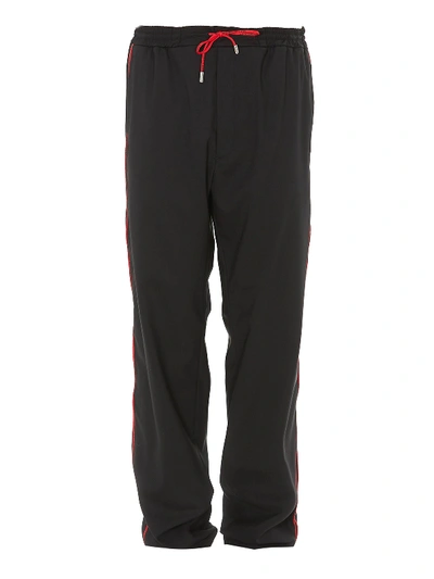 Versace Logo Piping Track Pants In Black