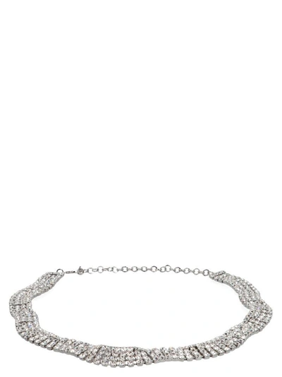 Alessandra Rich 25mm Crystal Belt In Silver