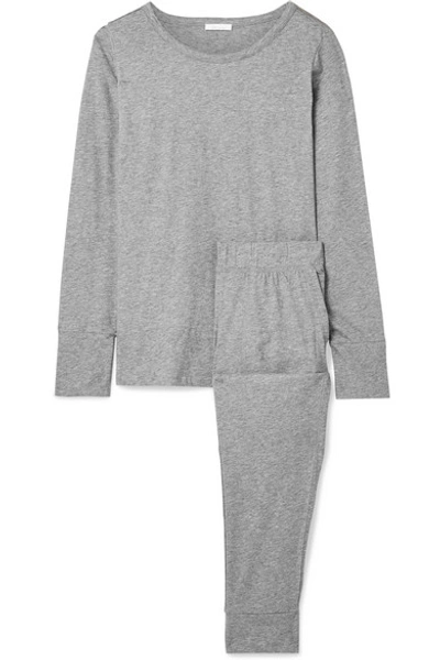 Skin Organic Pima Cotton-jersey Pajama Set In Gray