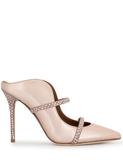 Malone Souliers Maureen Crystal-embellished Mules In Pink