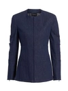 Akris Slit Sleeve Denin Jacket In Denim