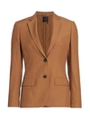 Agnona Wool Single Breasted Jacket In Brown