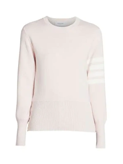 Thom Browne Milano Stitch Classic Crew Sweater In Light Pink