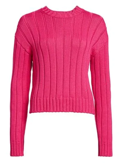 Derek Lam 10 Crosby Iola Ribbed Sweater In Pink