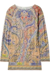 ETRO METALLIC PAISLEY-PRINT CABLE-KNIT SWEATER