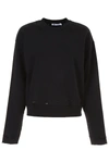 ALEXANDER WANG T DISTRESSED FRENCH TERRY SWEATSHIRT,182154DFE000001-001