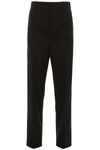 PRADA PALAZZO TROUSERS WITH LOGO PATCH,182197DPN000004-F0002
