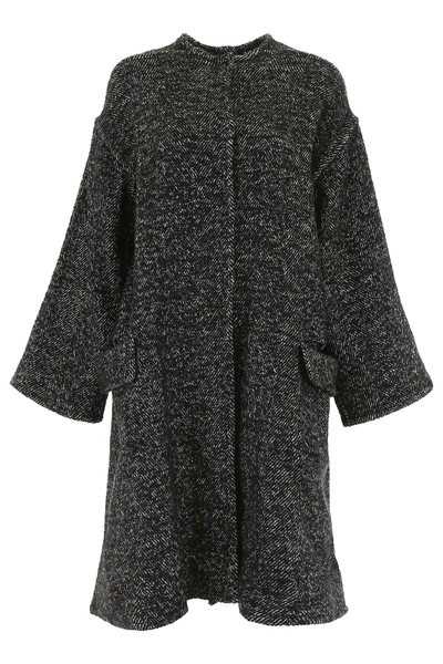 Ava Adore Reversible Coat With Mink In Black,white,blue