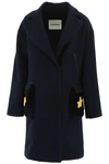 AVA ADORE COAT WITH FUR,182825DCA000009-BLU