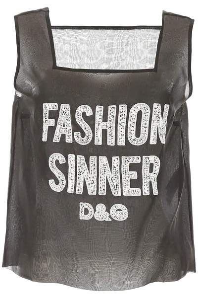 Dolce & Gabbana Fashion Sinner Top In Black